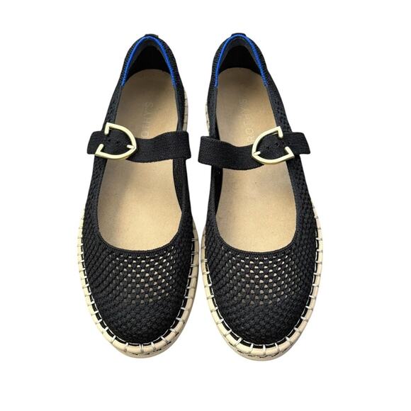 Rothys Espadrille Mary Jane Flats Shoes Round Toe Black Casual Walking Size 8.5 - Picture 4 of 12